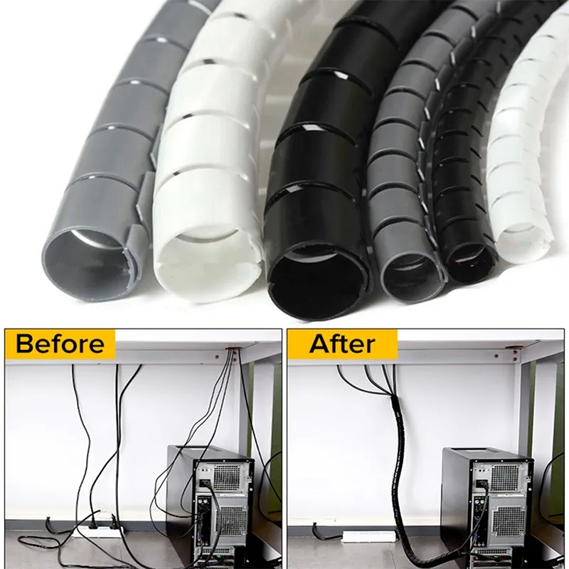 Coiled Usb Cable - 1/2M Flexible Spiral Cable Organizer Clips