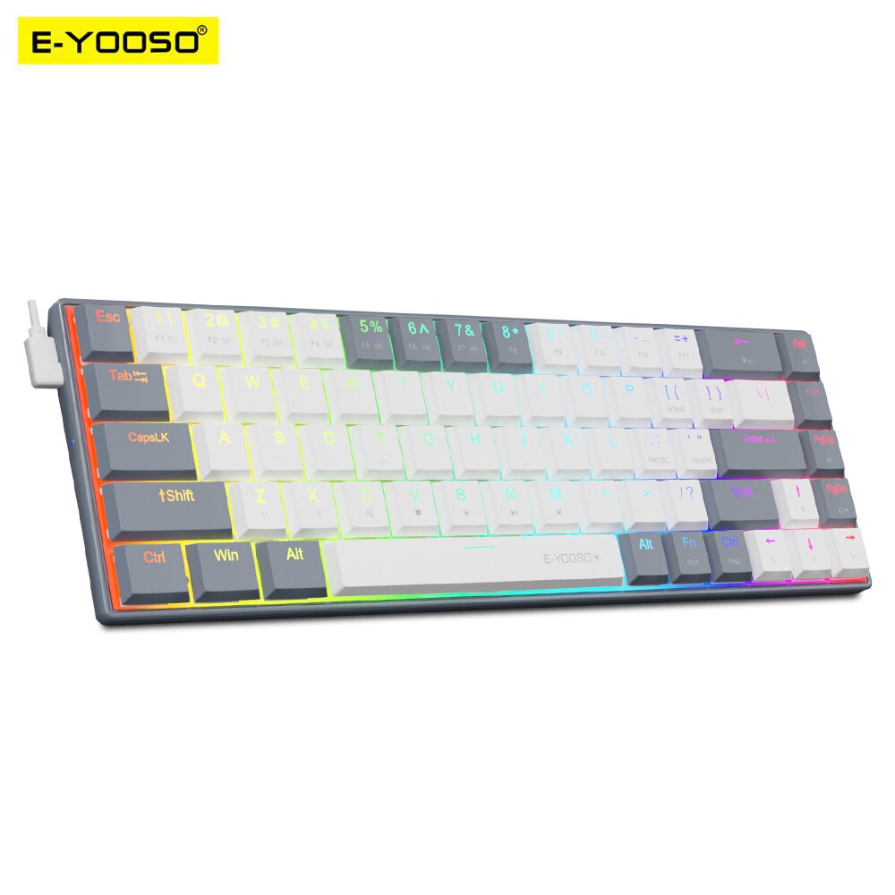 Gaming Keyboard Mobile - E-YOOSO A68 RGB Mini Slim USB