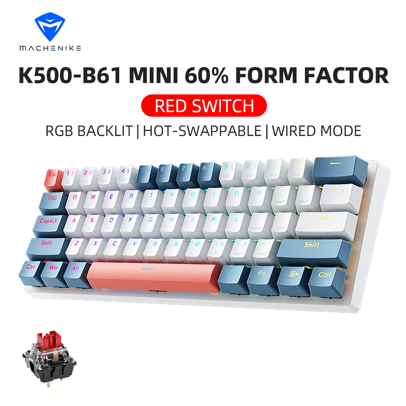 Gaming Keyboard Thocky - K500-B61 Machenike Mini Mechanical Keybaord 60%