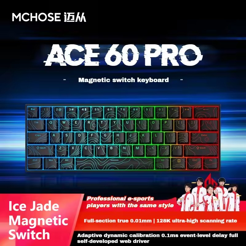 Gaming Keyboard Bundle - MCHOSE ACE60 Pro Mechanical Keyboard Magnetic