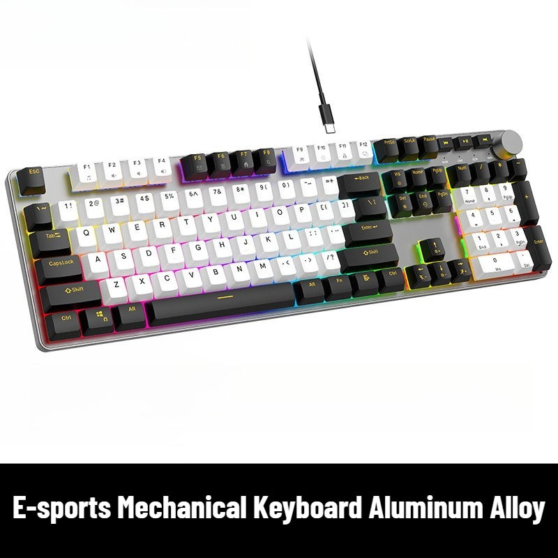 Gaming Keyboard No Noise - E-sports Mechanical Keyboard Aluminum Alloy Low-noise