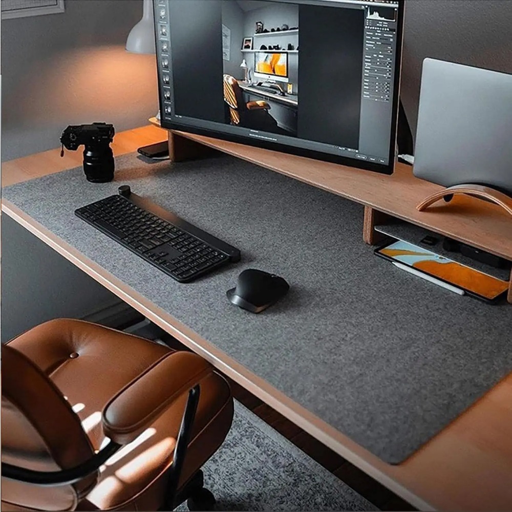 Gaming Keyboard And Mouse Pad - Felt Desk Mat Computer Mat for