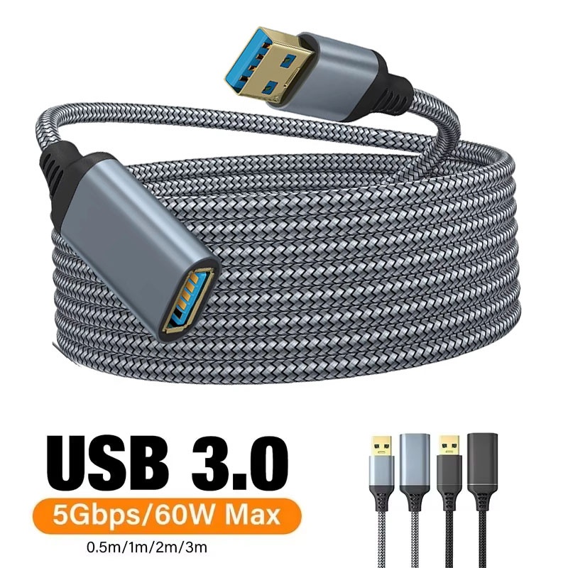 Coiled Usb Cable - USB 3.0 Nylon Braided Extension Cable