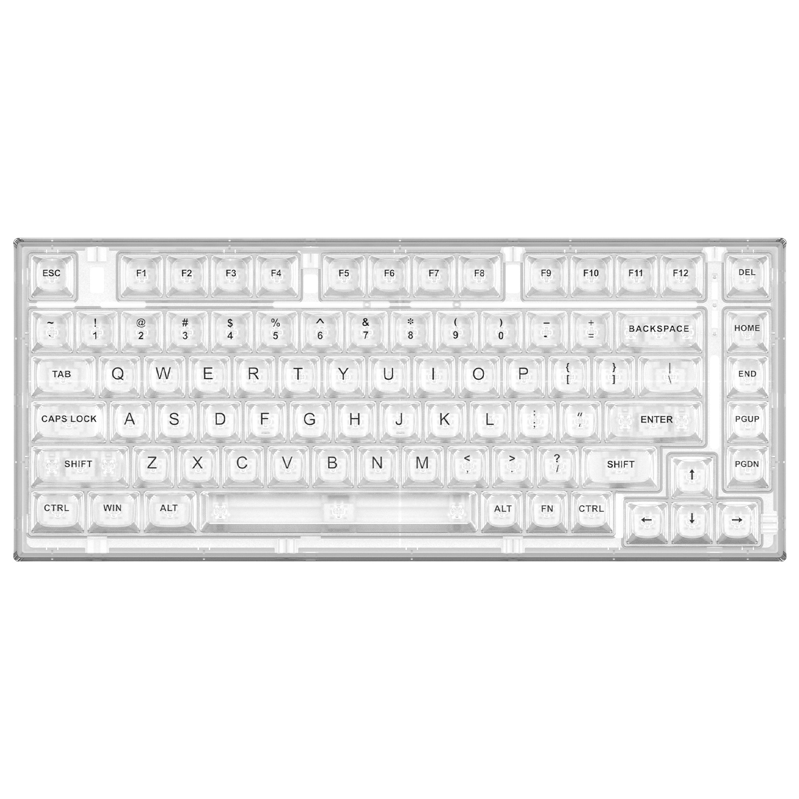 Gaming Keyboard Thocky - YUNZII X75 White 82 Keys Hot