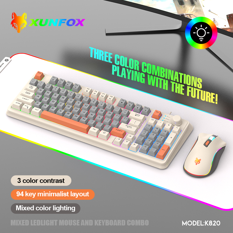 Gaming Keyboard Bundle - K820 USB Wired Game Keyboard Mouse