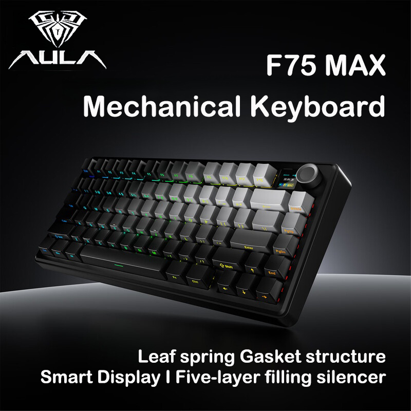 Keyboard Gaming Mac - AULA F75 MAX 75% Tri-Mode Mechanical