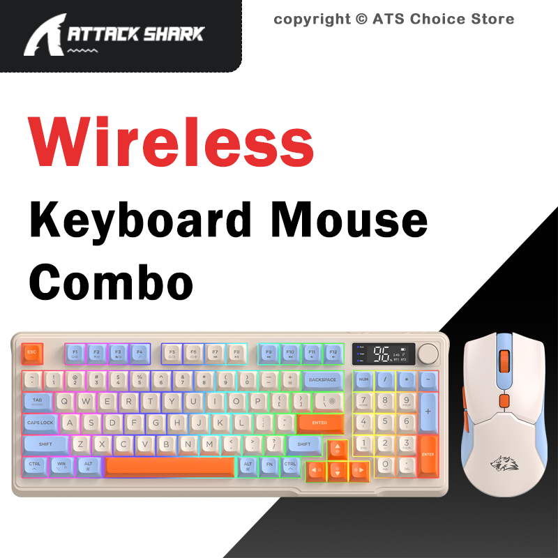 Gaming Keyboard Bundle - FREEWOLF T96 Wireless Keyboard Mouse Combo,