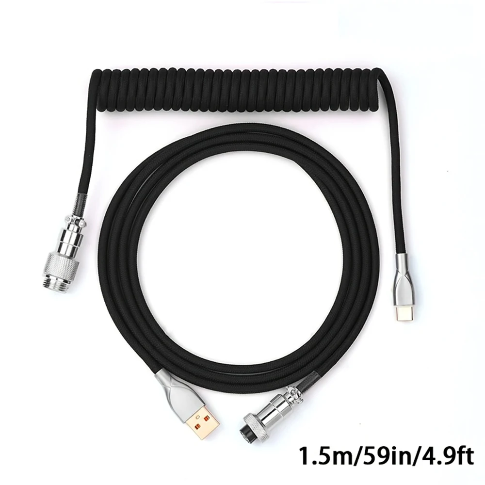 Coiled Usb Cable - 1.5m Coiled Keyboard Cable USB C