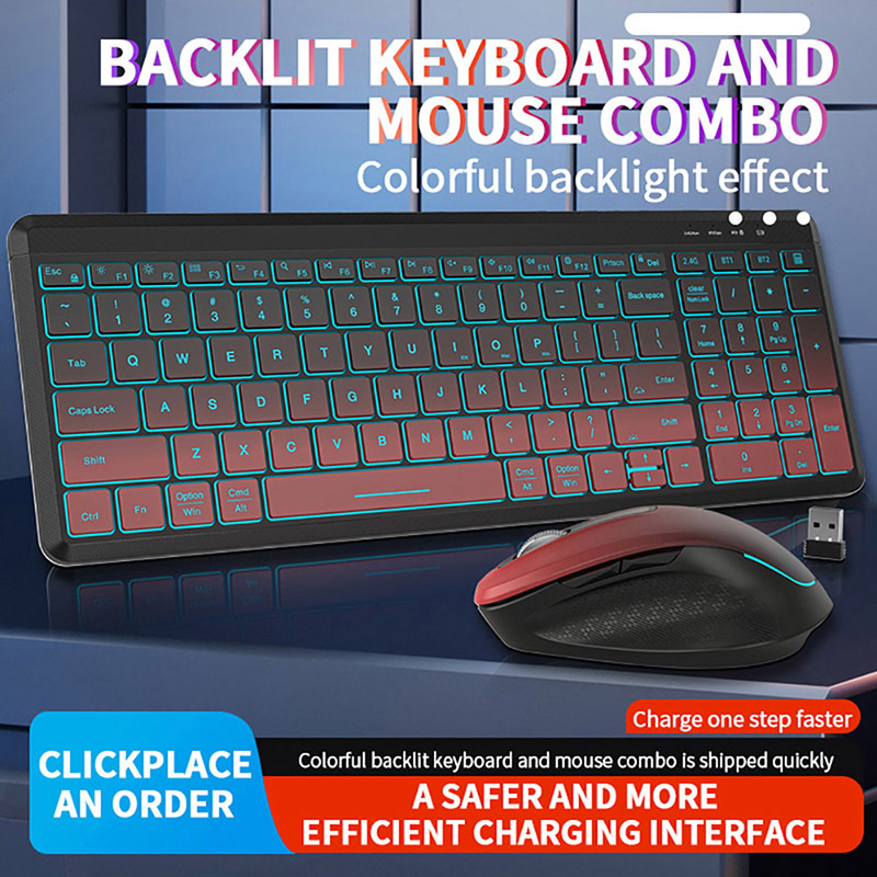 RGB Backlit Silent Wireless Ke - Gaming Keyboard Bundle review and price