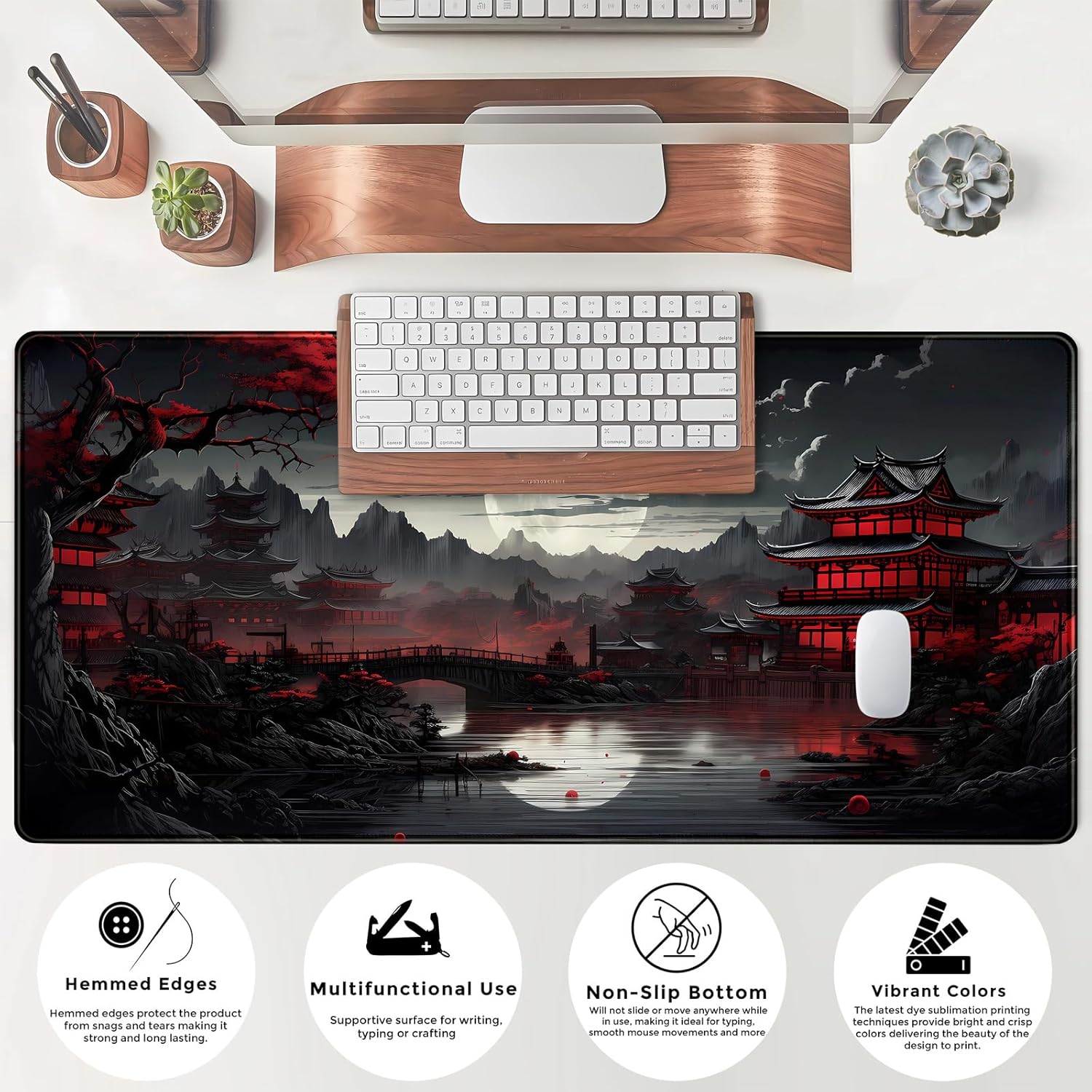 Japanese Desk Mat Riverside Fu - Gaming Keyboard And Mouse review and price