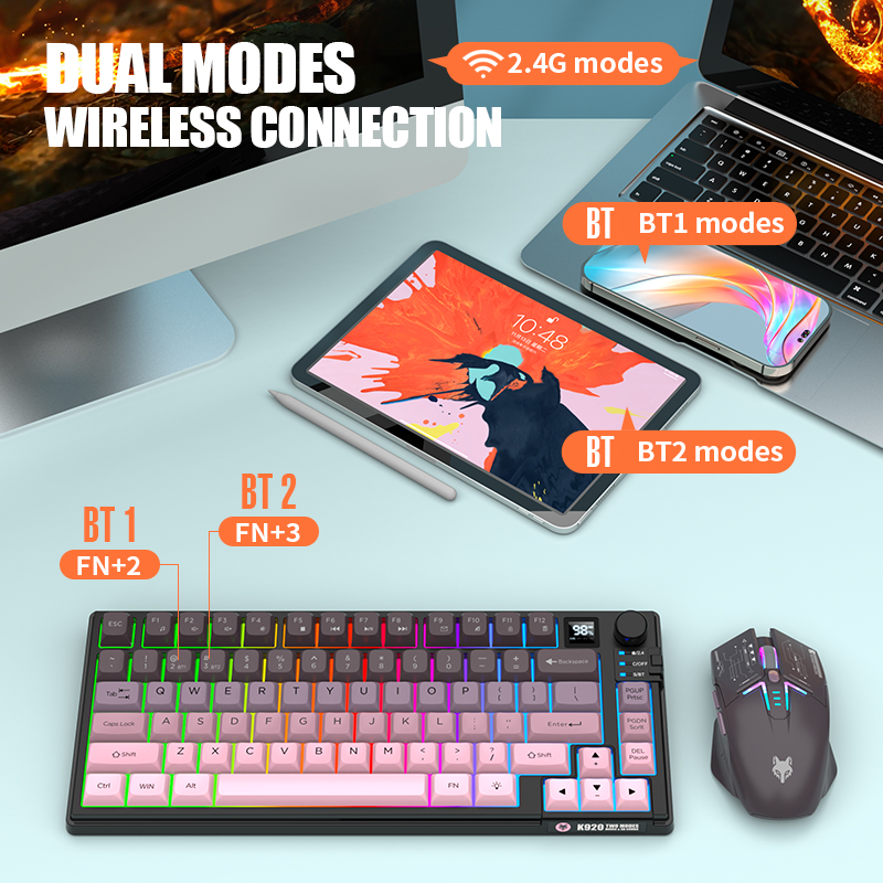 Dual-Mode 2.4G Bluetooth Wirel - Gaming Keyboard Ergonomics review and price