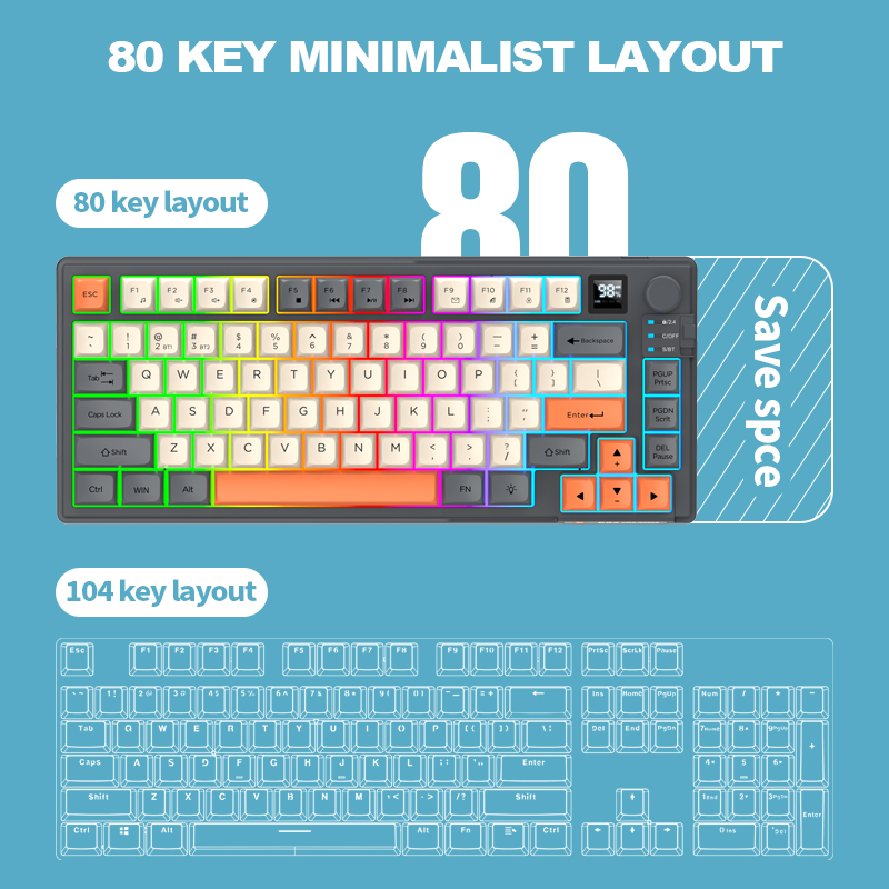 Dual-Mode 2.4G Bluetooth Wirel - Gaming Keyboard Ergonomics review and price