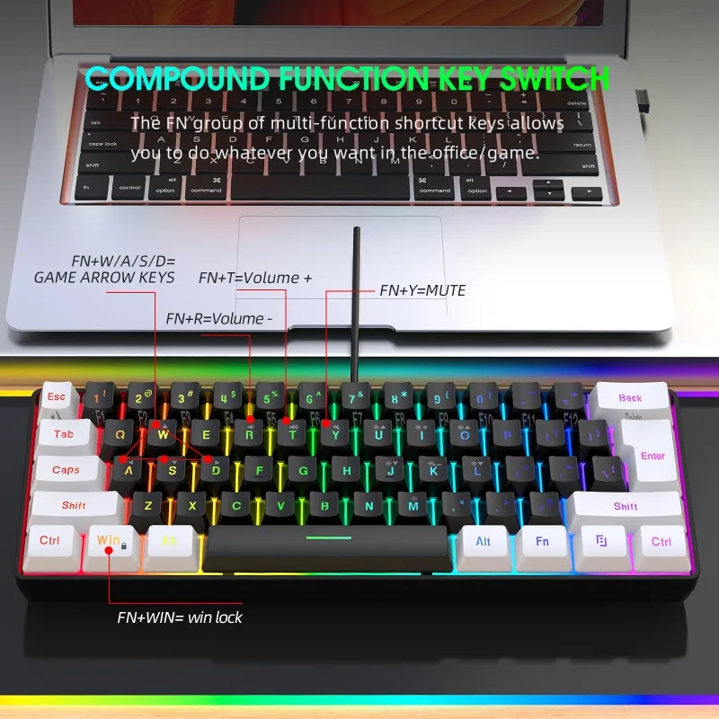 Keyboard and Mouse 60% Compute - Gaming Keyboard Ergonomics review and price