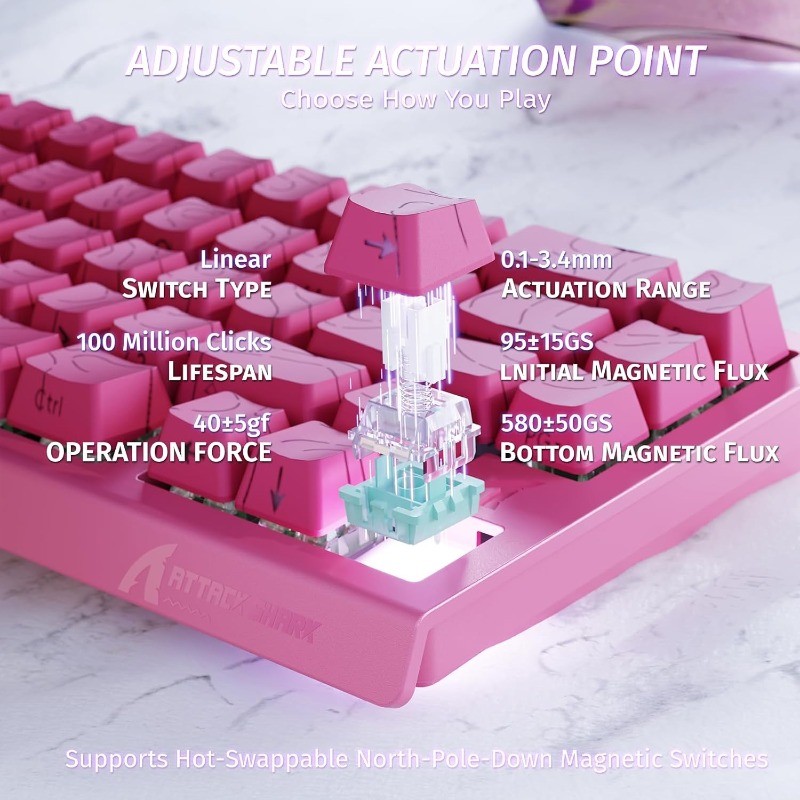 ATTACK SHARK X68 HE 8000Hz Rap - Keyboard Gaming Mac review and price