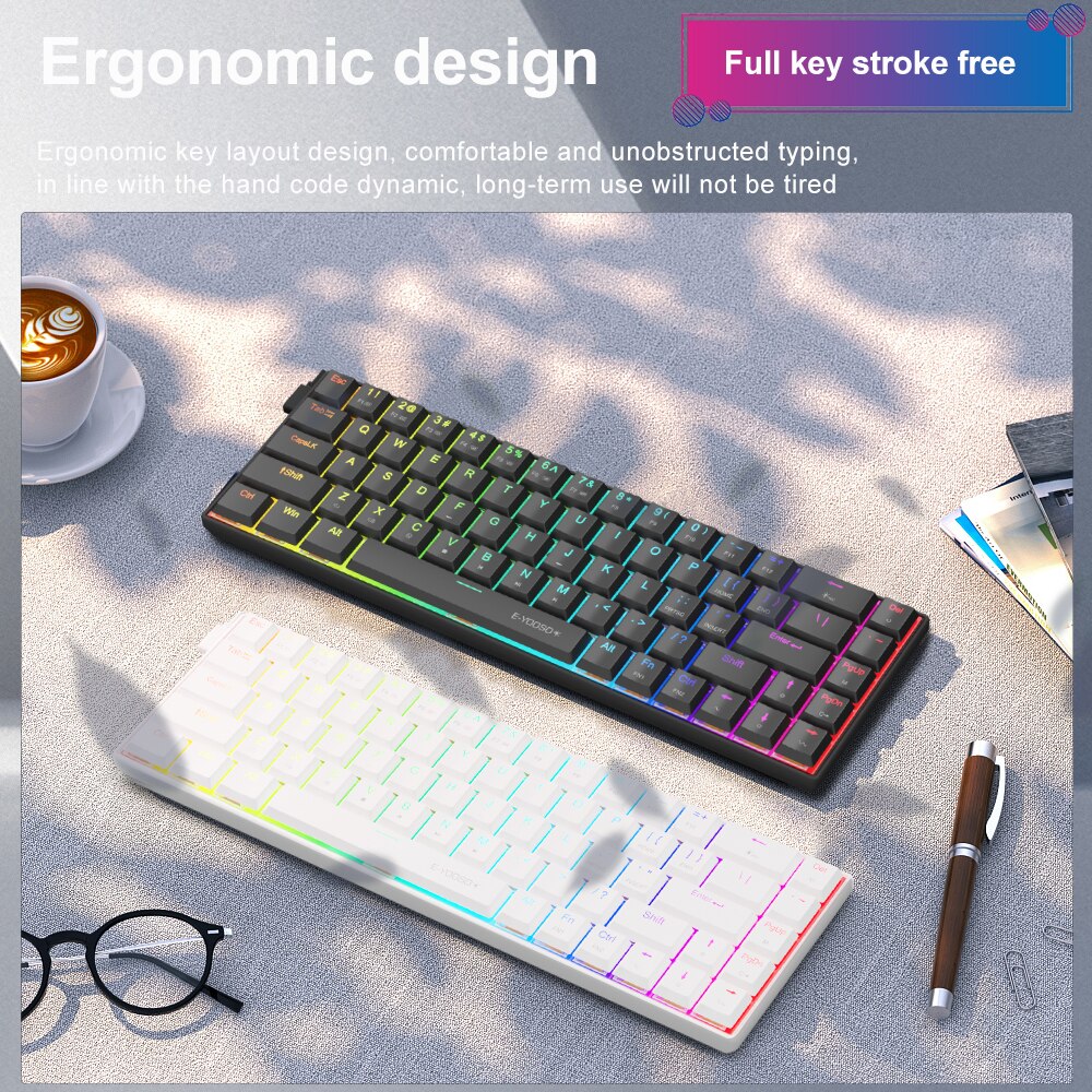 E-YOOSO A68 RGB Mini Slim USB  - Gaming Keyboard Mobile review and price