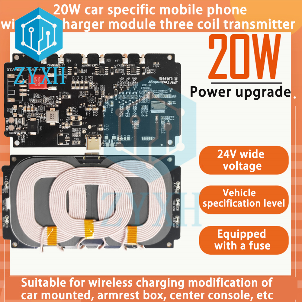 20W 22W Car Wireless Charging  - Coiled Usb Cable review and price