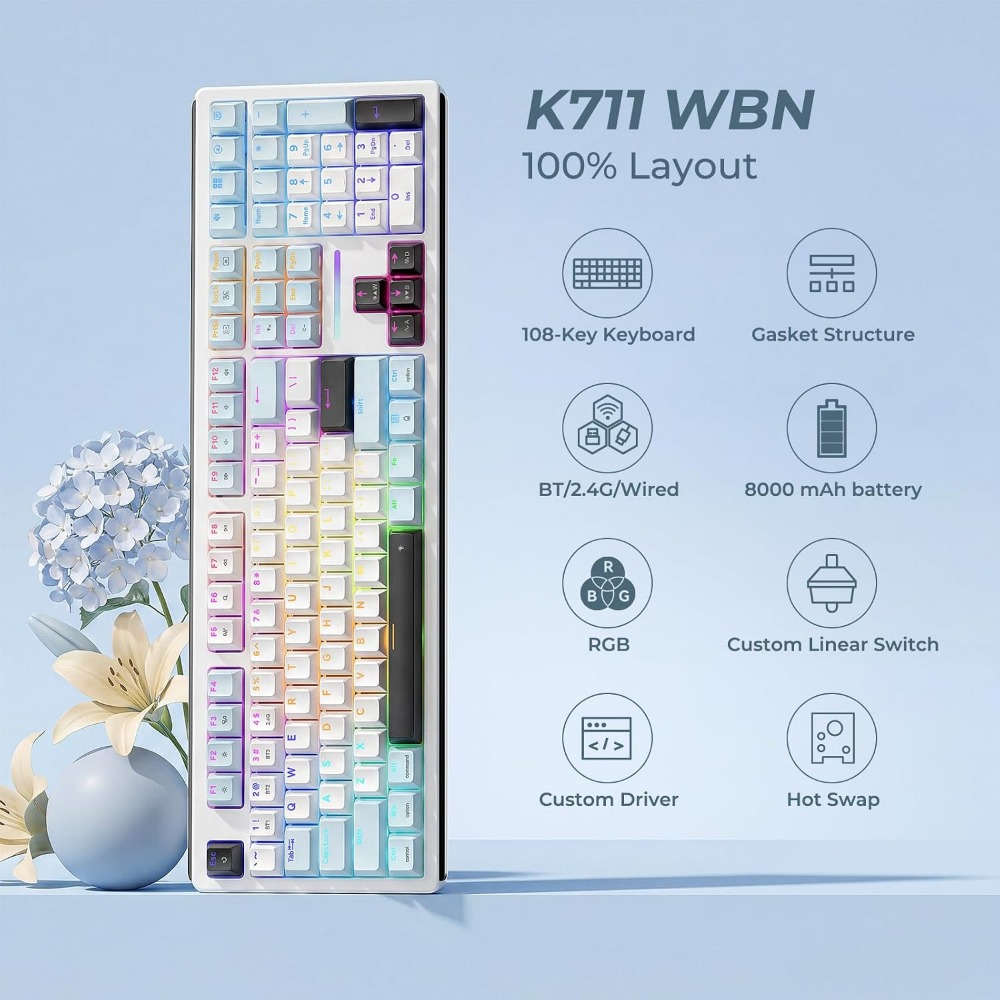 108-Key Mechanical Gaming Keyb - Gaming Keyboard No Noise review and price