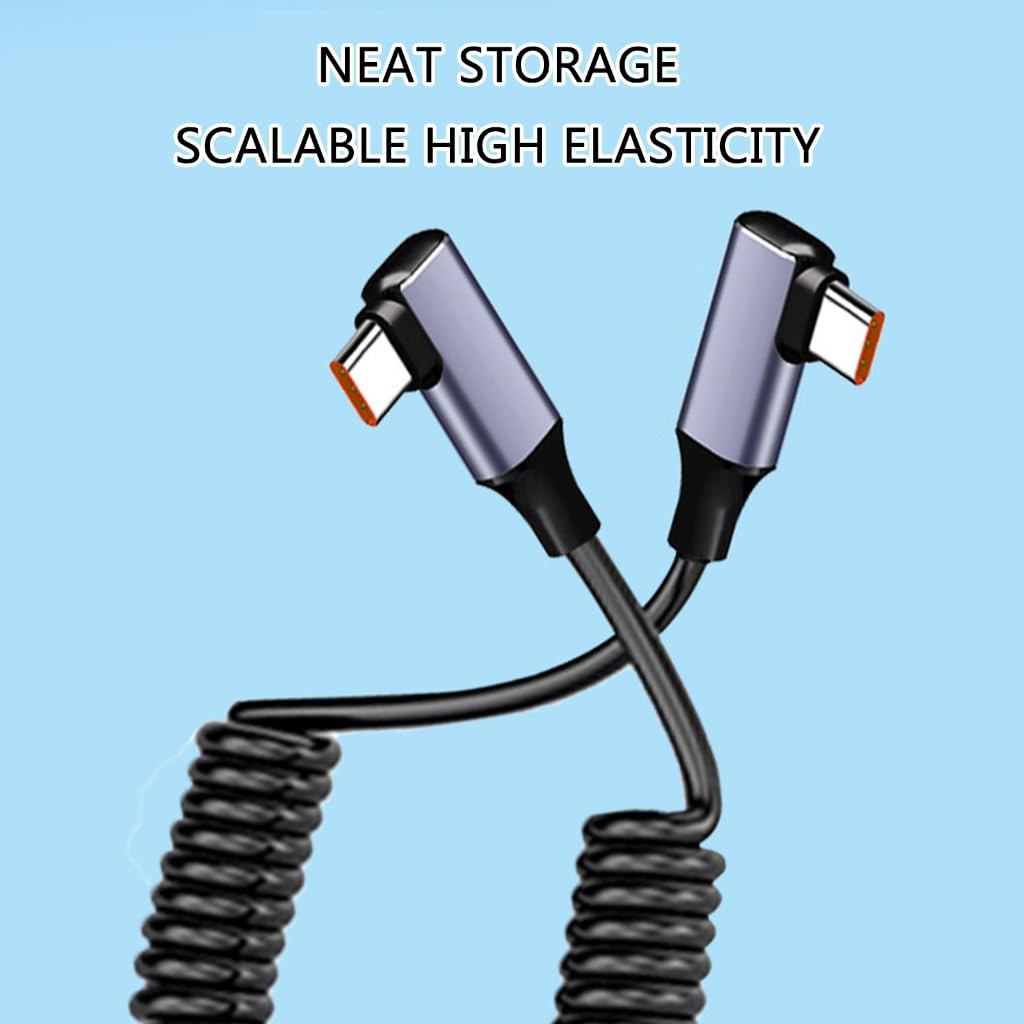 240W PD Coiled Spring Type-C C - Coiled Usb Cable review and price