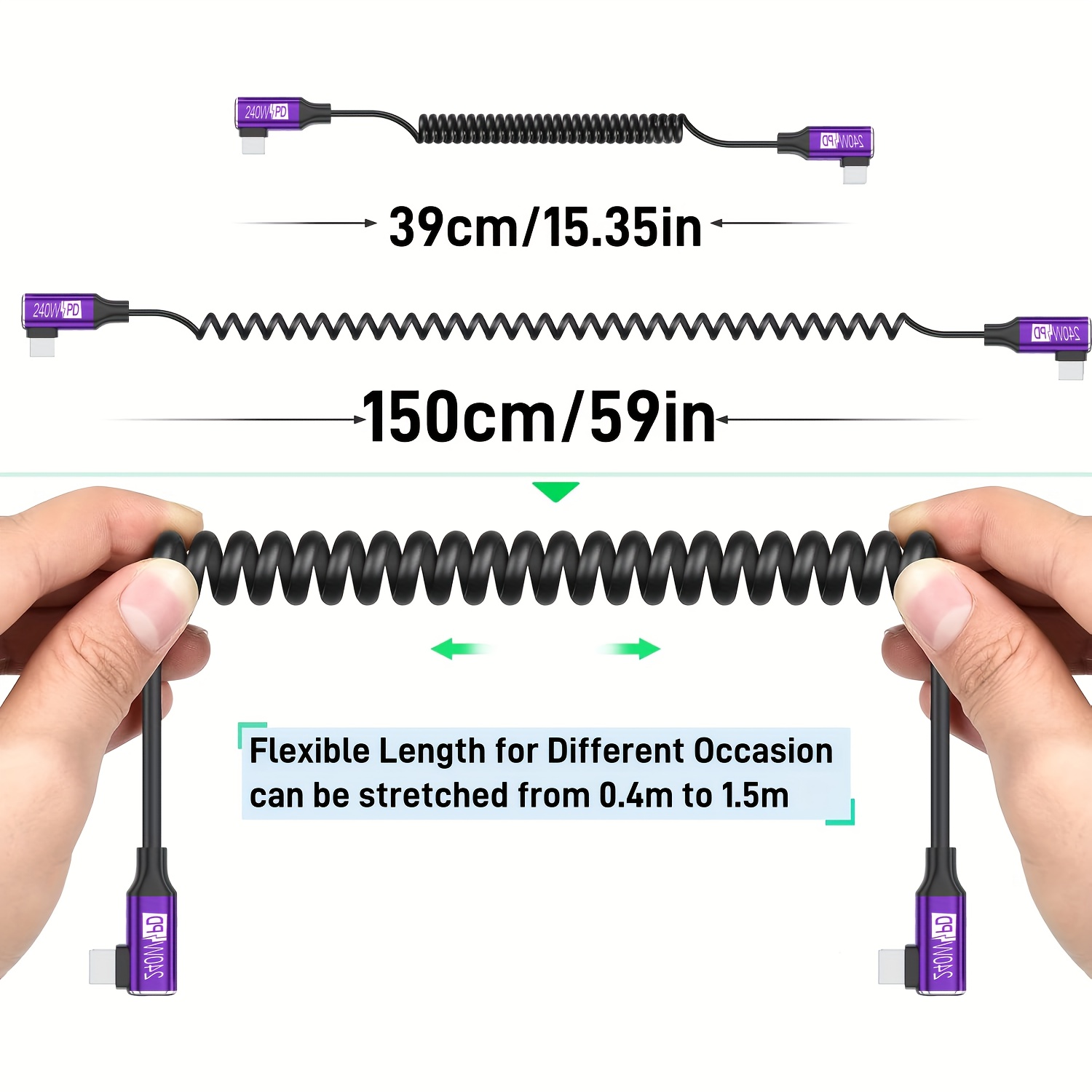 240W PD Coiled Spring Type-C C - Coiled Usb Cable review and price