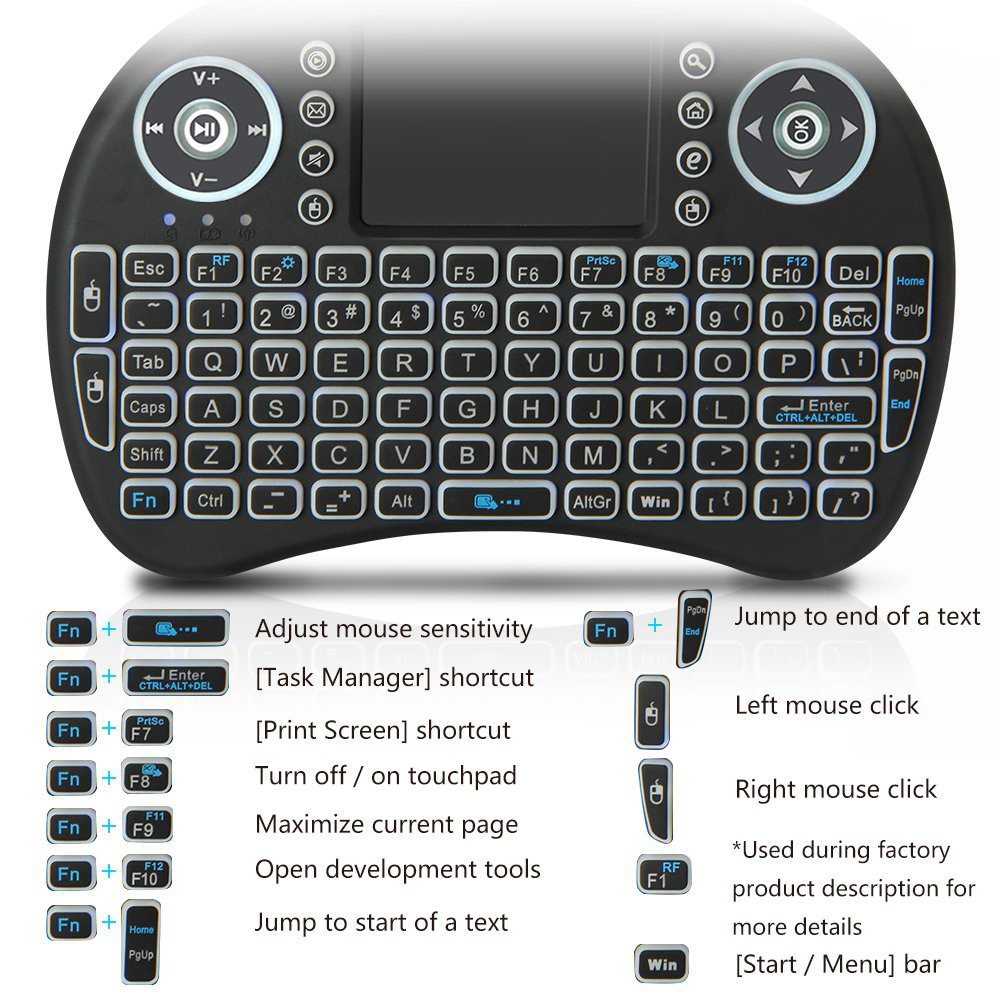 Backlit Mini Wireless Keyboard - Gaming Keyboard Mobile review and price