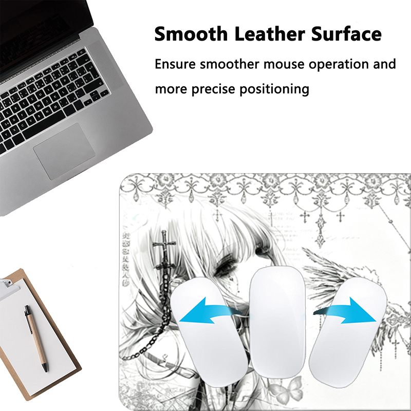 Leather Mousepad Black White A - Gaming Keyboard And Mouse review and price